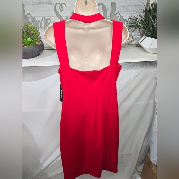 Bebe Women's Halter Scuba Crepe Bodycon Dress, Red Size 4 Or 12 - Pick One - Picture 8 of 11